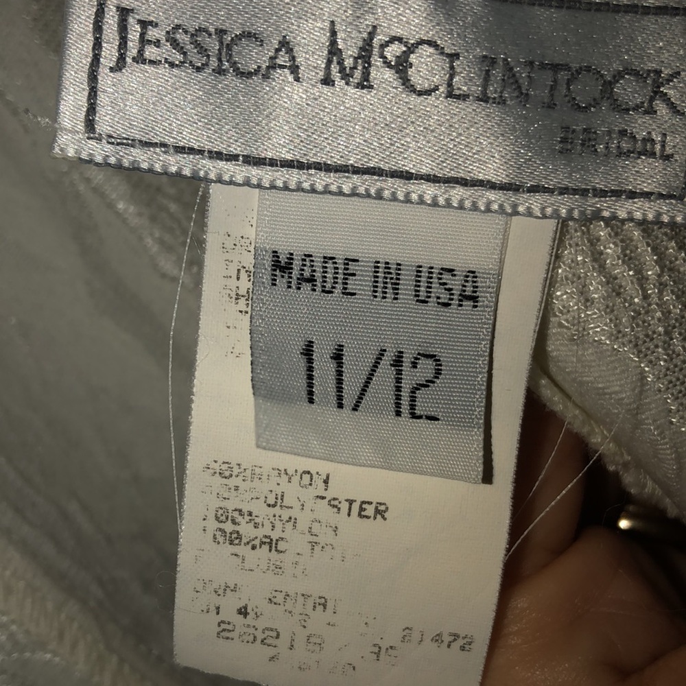 Beautiful Vintage Jessica McClintock Bridal Women's White Dress Size 11-12 - Picture 8 of 8
